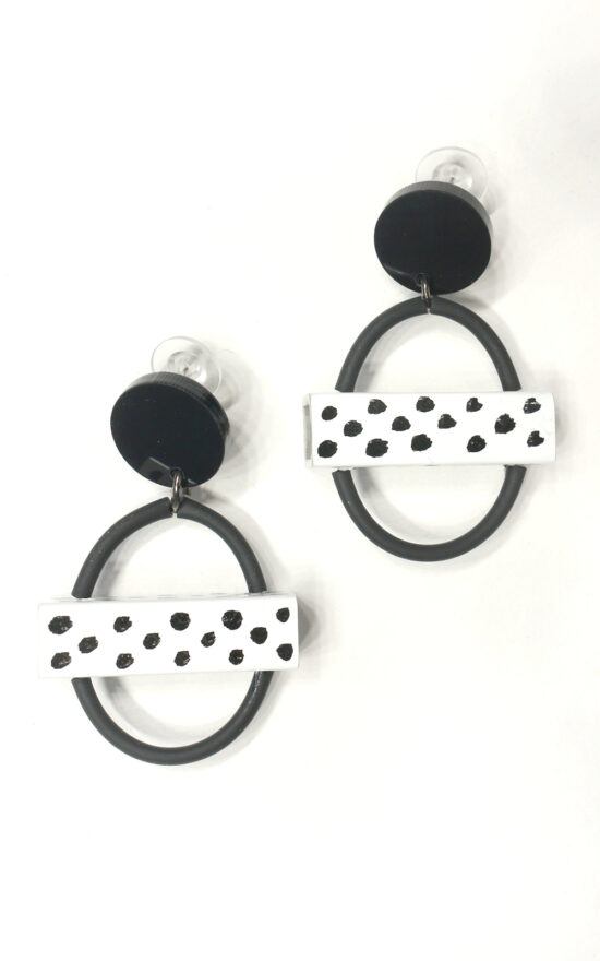 Mini Circle Square Tube Earrings product photo.
