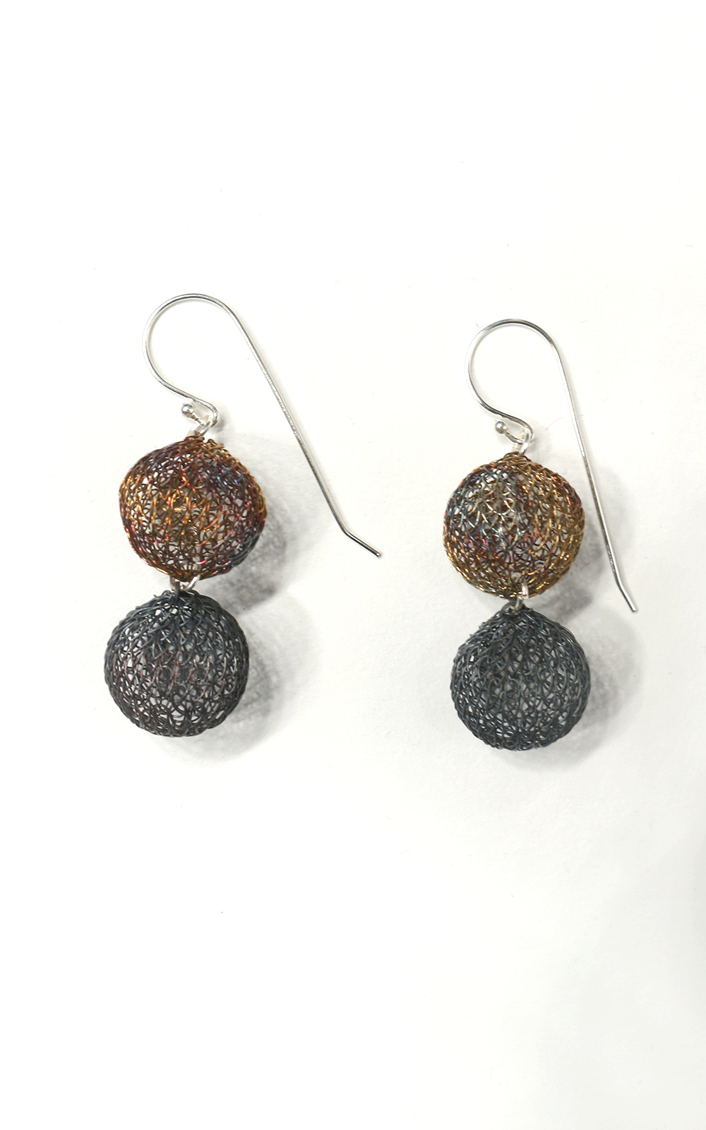 Twin Ball Medium Earrings product photo.