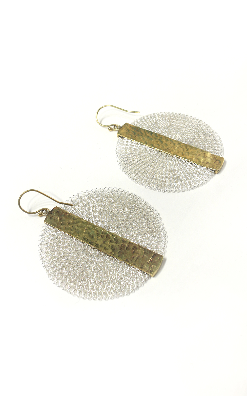 Vertical Circle Earrings product photo.