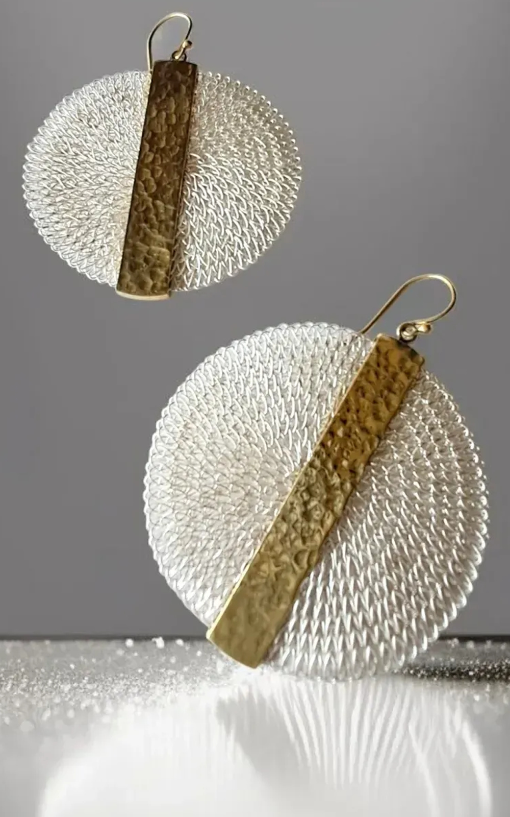 Vertical Circle Earrings product photo.