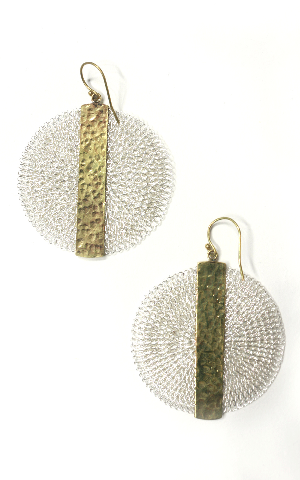 Vertical Circle Earrings product photo.
