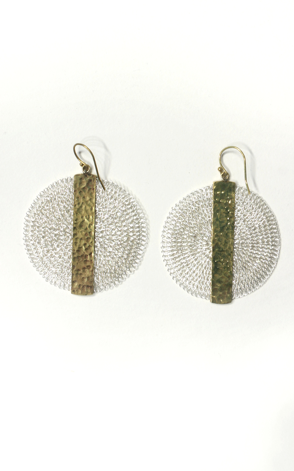 Vertical Circle Earrings product photo.