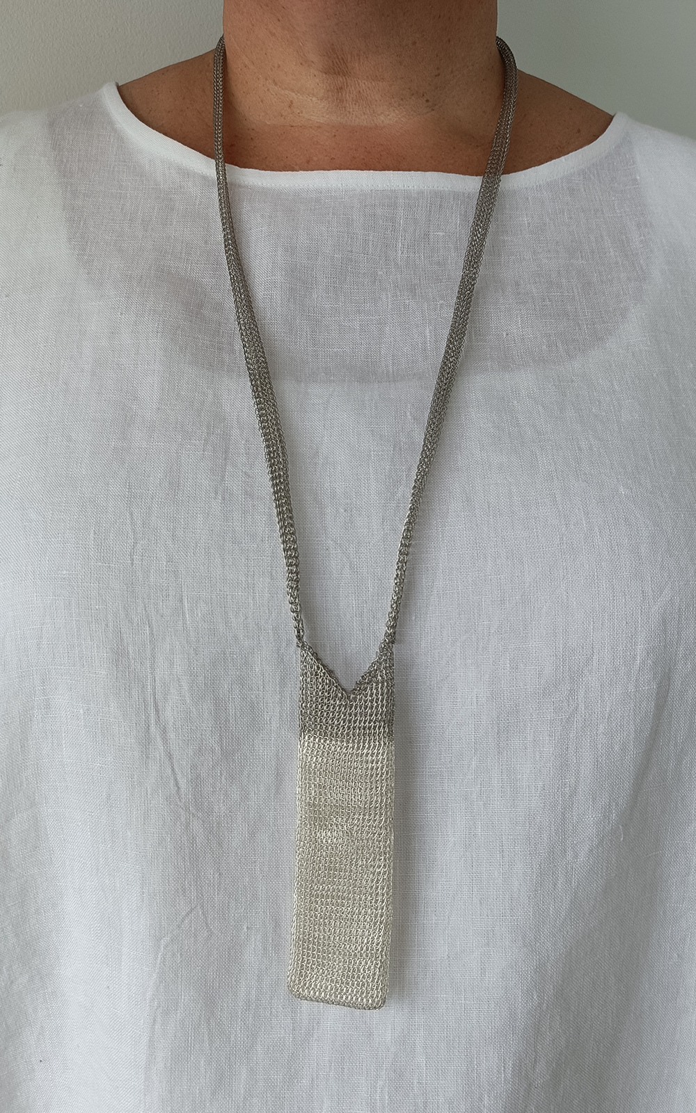 Linear Drop Necklace product photo.