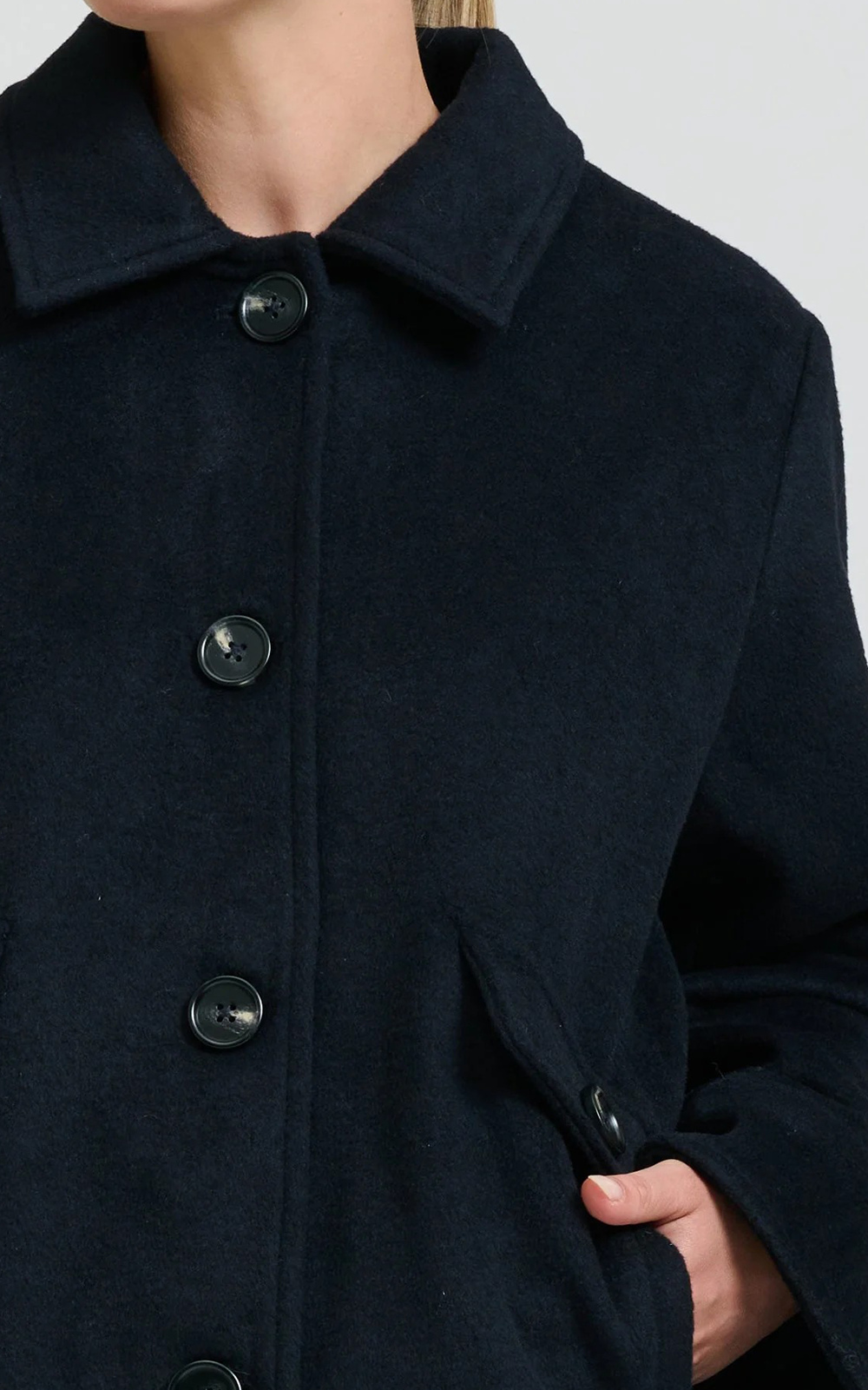 Selina Swing Coat product photo.