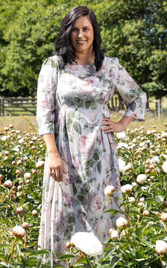 Pleated Dress Venice Rose product photo.