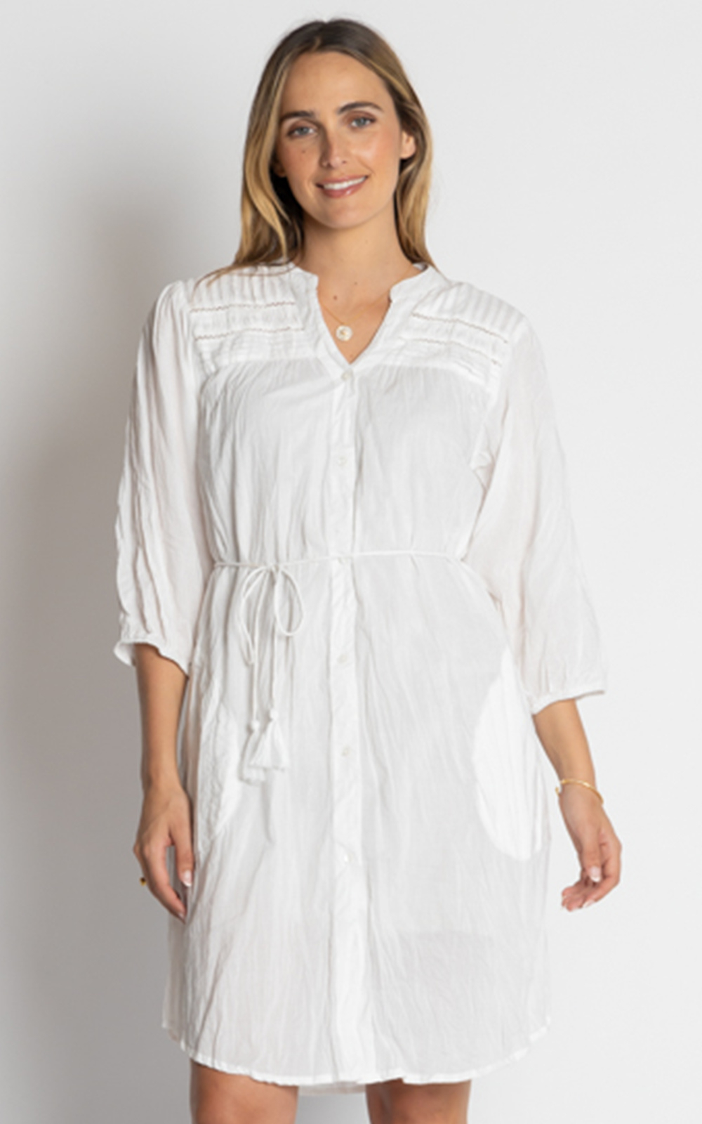 Shayna Button Dress product photo.
