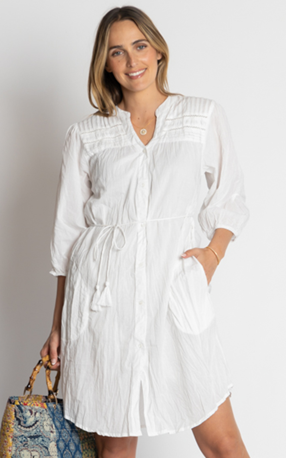 Shayna Button Dress product photo.