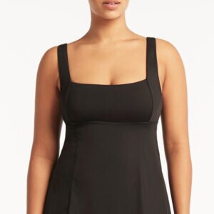 Square Neck Tummy Control Swimdress