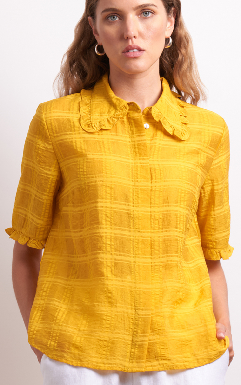 Ruffles Shirt product photo.