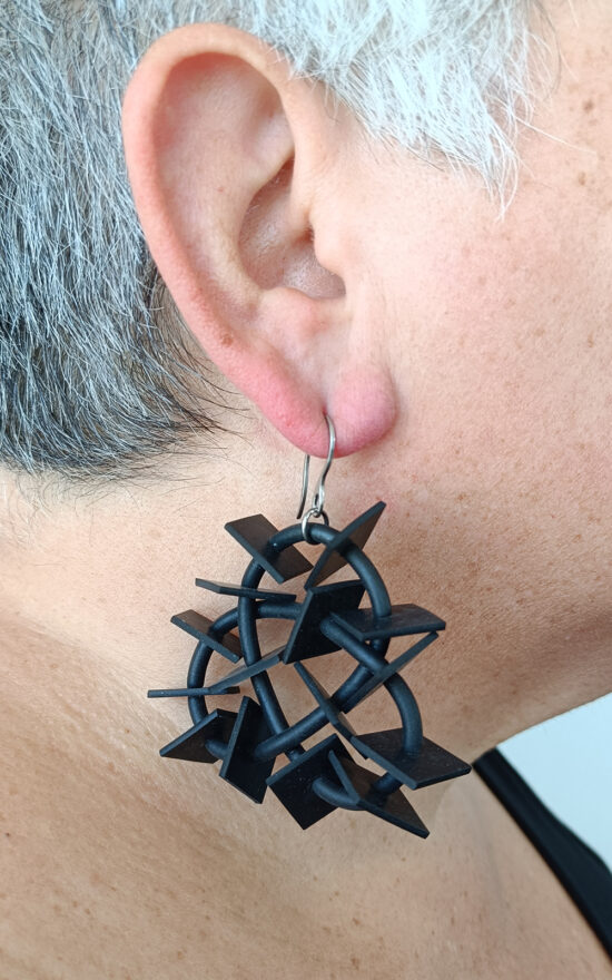 Square Lace Earrings product photo.