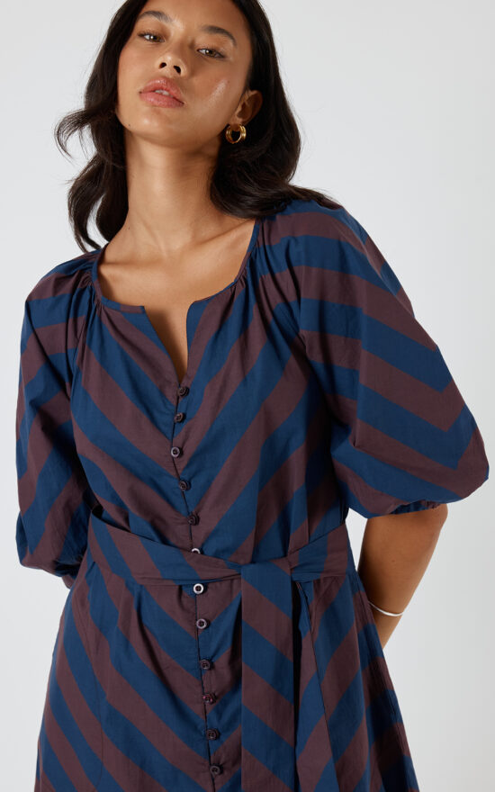 Stripe Button Dress product photo.