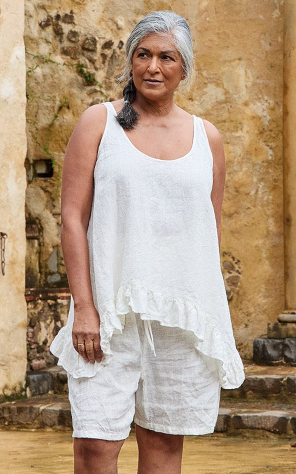 Suri Camisole In Linen product photo.