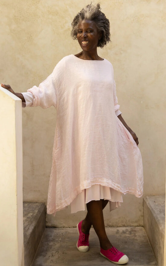 Sylvie Tunic Dress In Gauze Linen product photo.