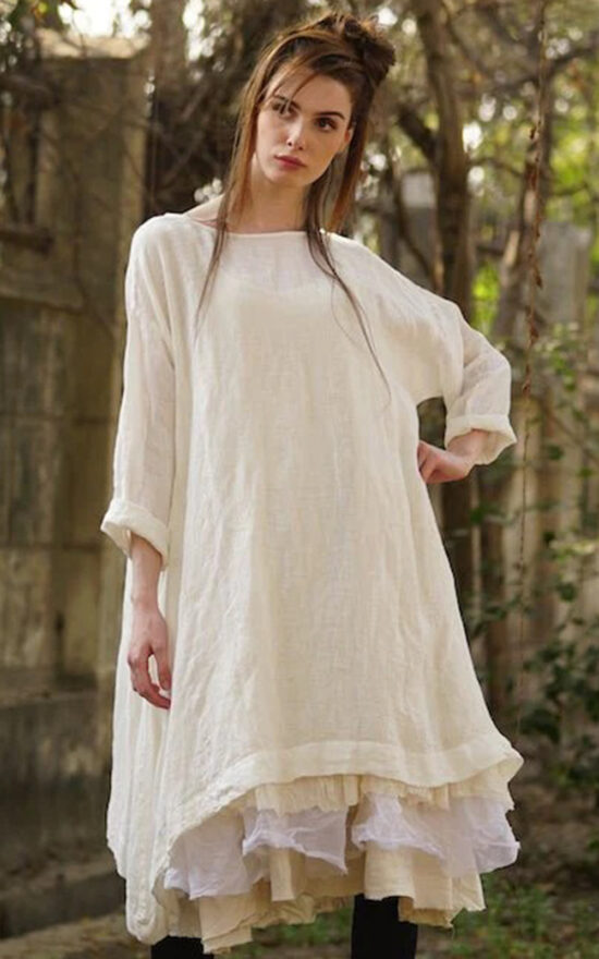Sylvie Tunic Dress In Gauze Linen product photo.