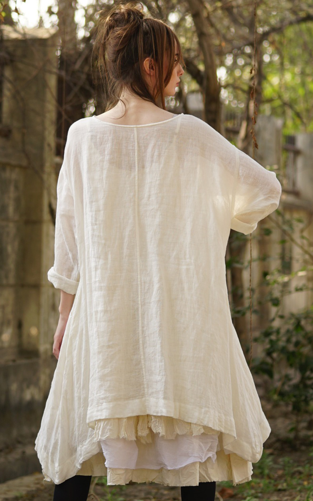 Sylvie Tunic Dress In Gauze Linen product photo.