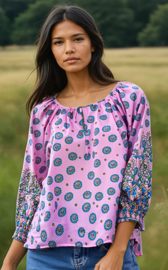 Sara Blouse In Shalimar product photo.