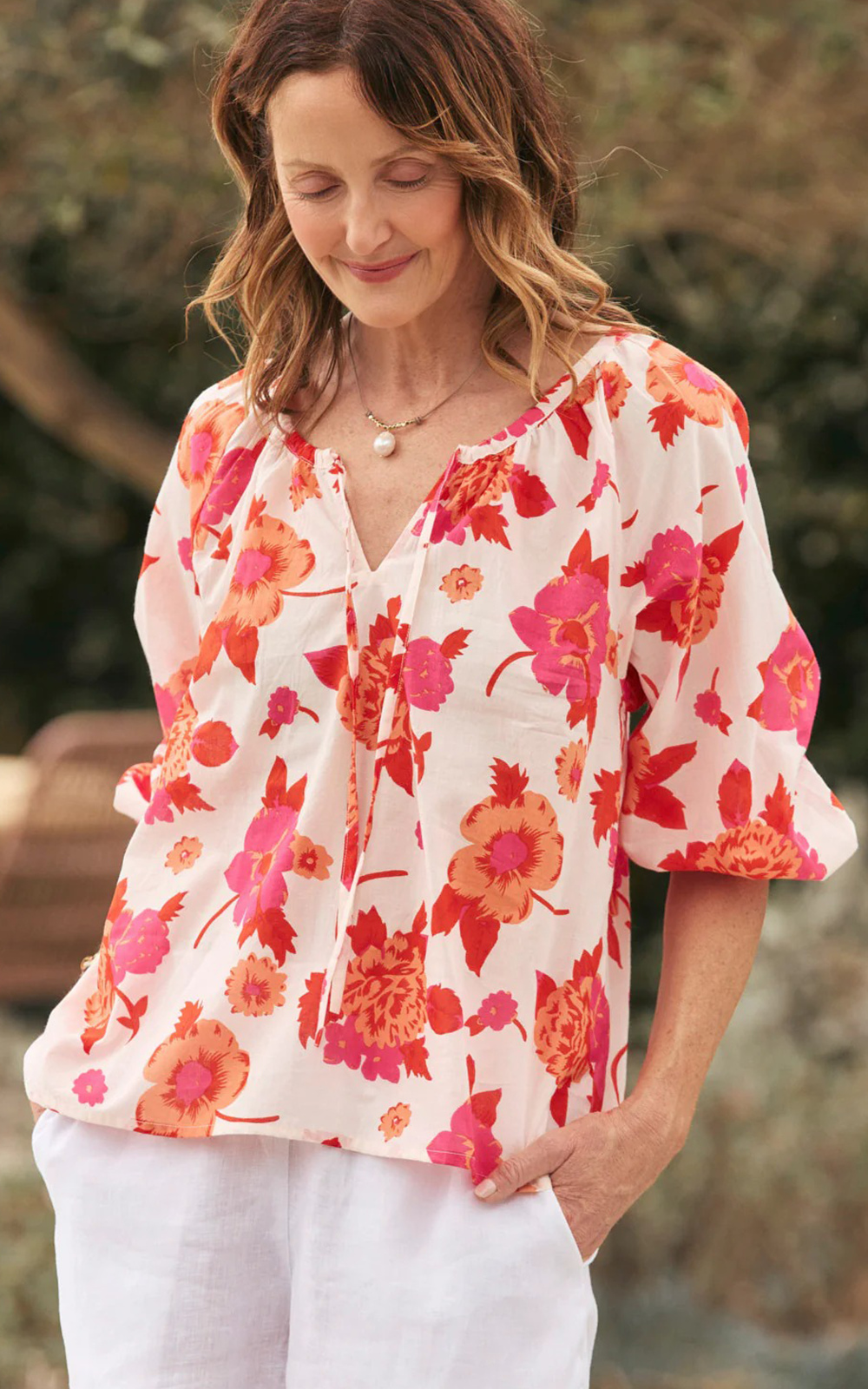 Delilah Blouse Thistle product photo.