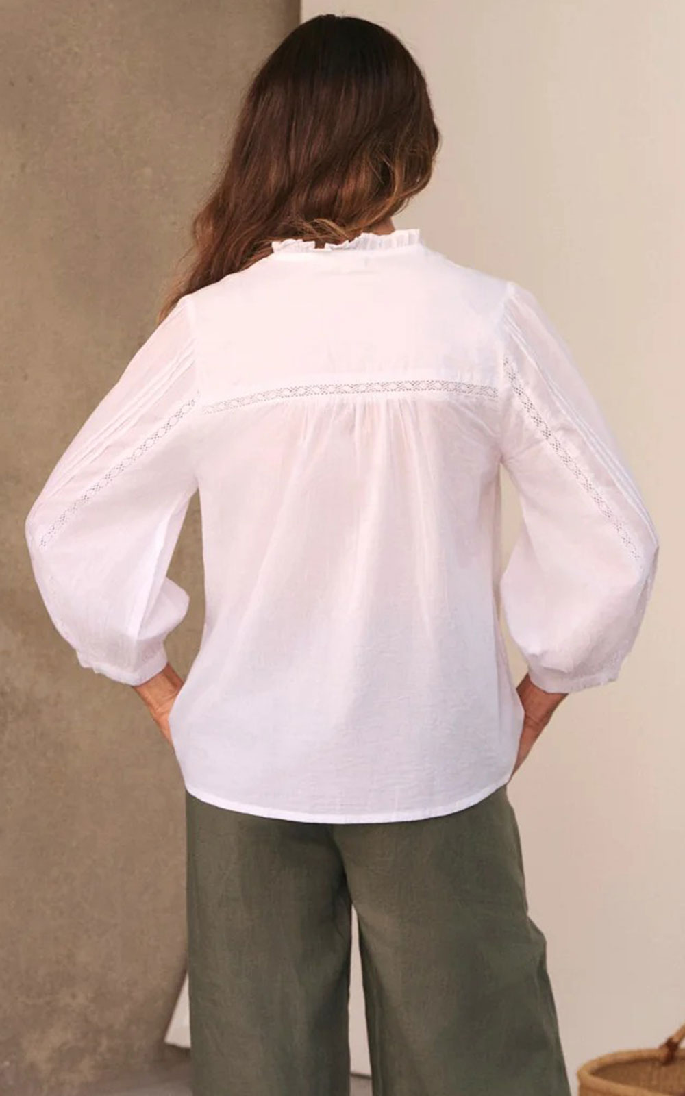 Harper Pintuck Blouse product photo.