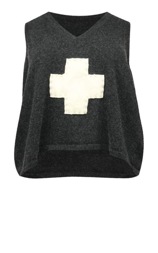 Tanja Vest Wool Swiss Cross product photo.
