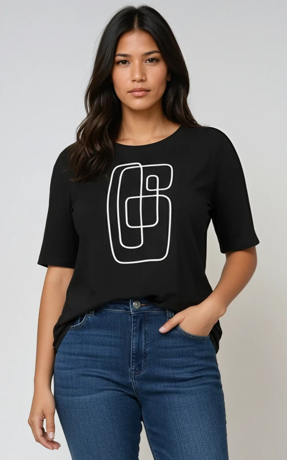 Flare Tee Geometric Print product photo.