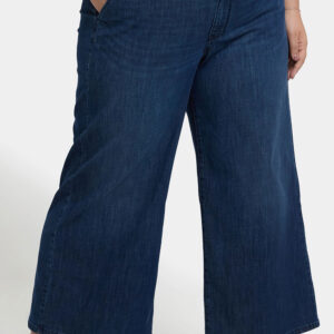 Womens Hi Rise Mona Wide Leg Ankle Trouser Extended Tab