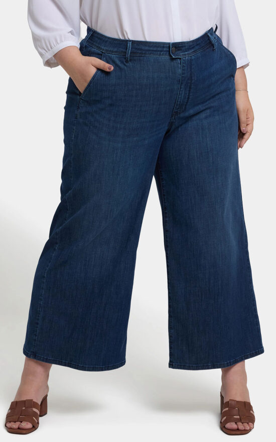 Womens Hi Rise Mona Wide Leg Ankle Trouser Extended Tab product photo.