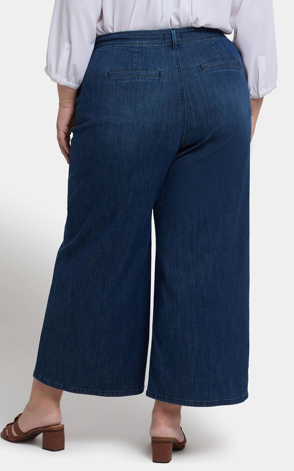 Womens Hi Rise Mona Wide Leg Ankle Trouser Extended Tab product photo.