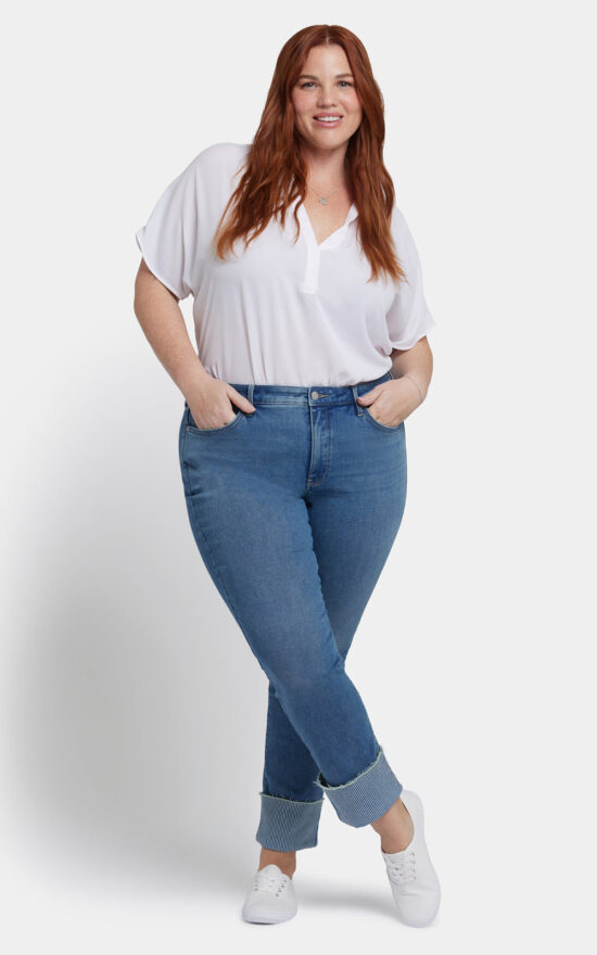 Womens Sheri Slim Ankle Wide Stripe Cuff product photo.