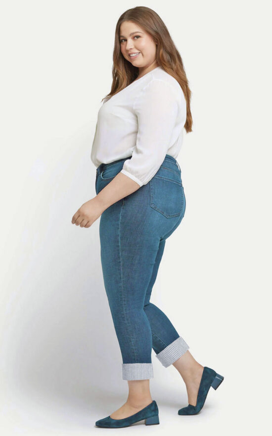 Womens Sheri Slim Ankle Wide Stripe Cuff product photo.