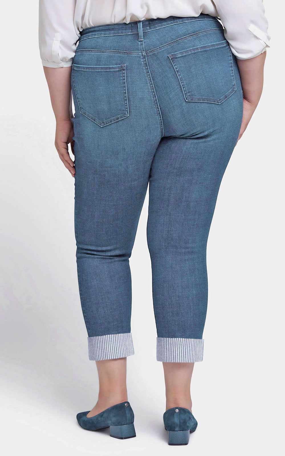 Womens Sheri Slim Ankle Wide Stripe Cuff product photo.