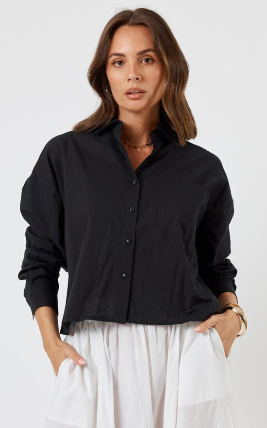 Xenia Cropped Shirt product photo.