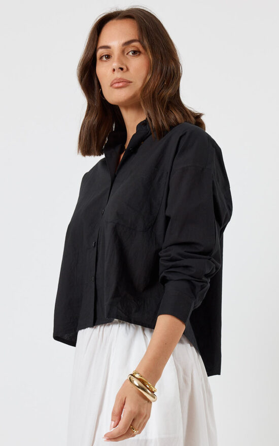 Xenia Cropped Shirt product photo.