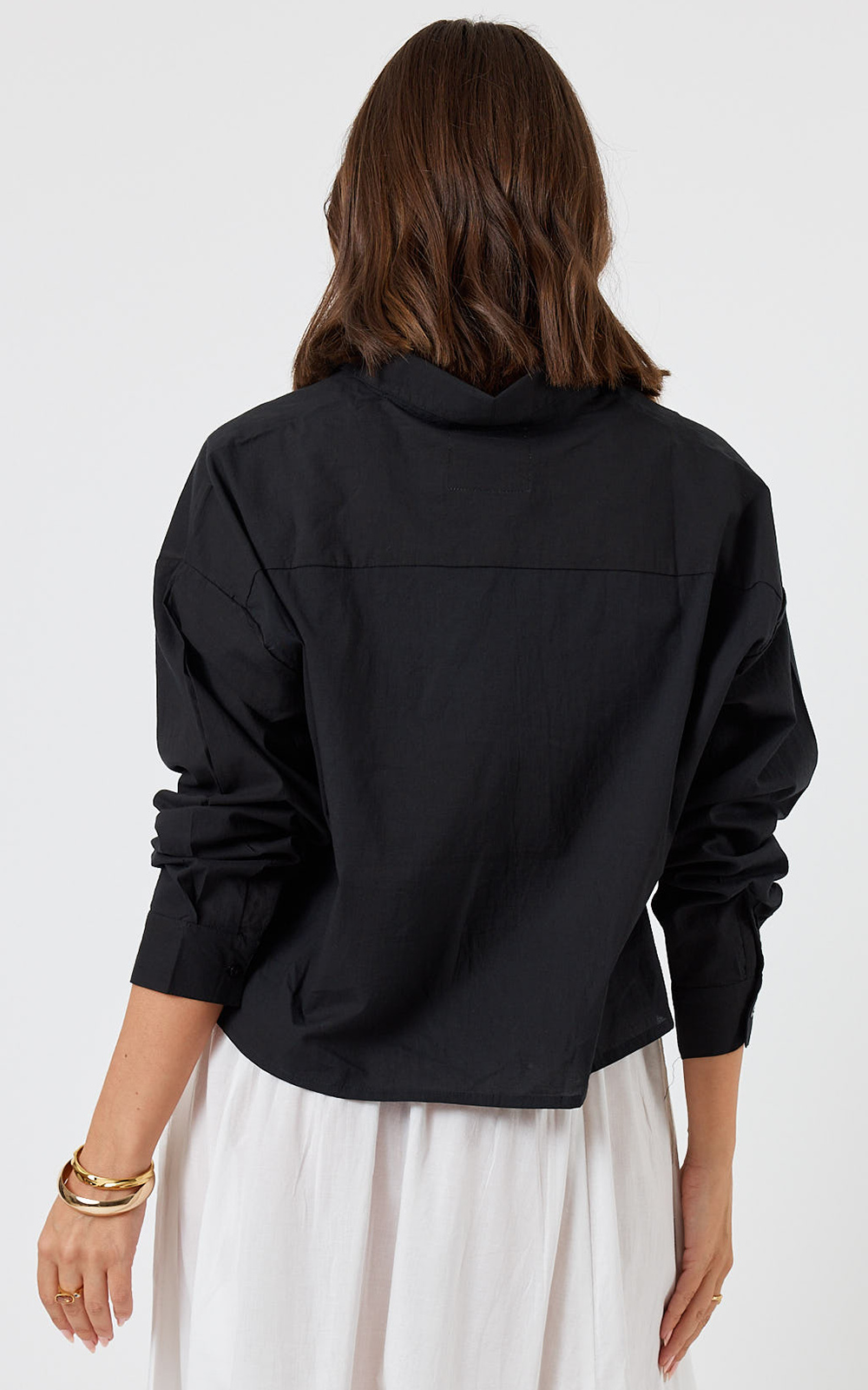 Xenia Cropped Shirt product photo.