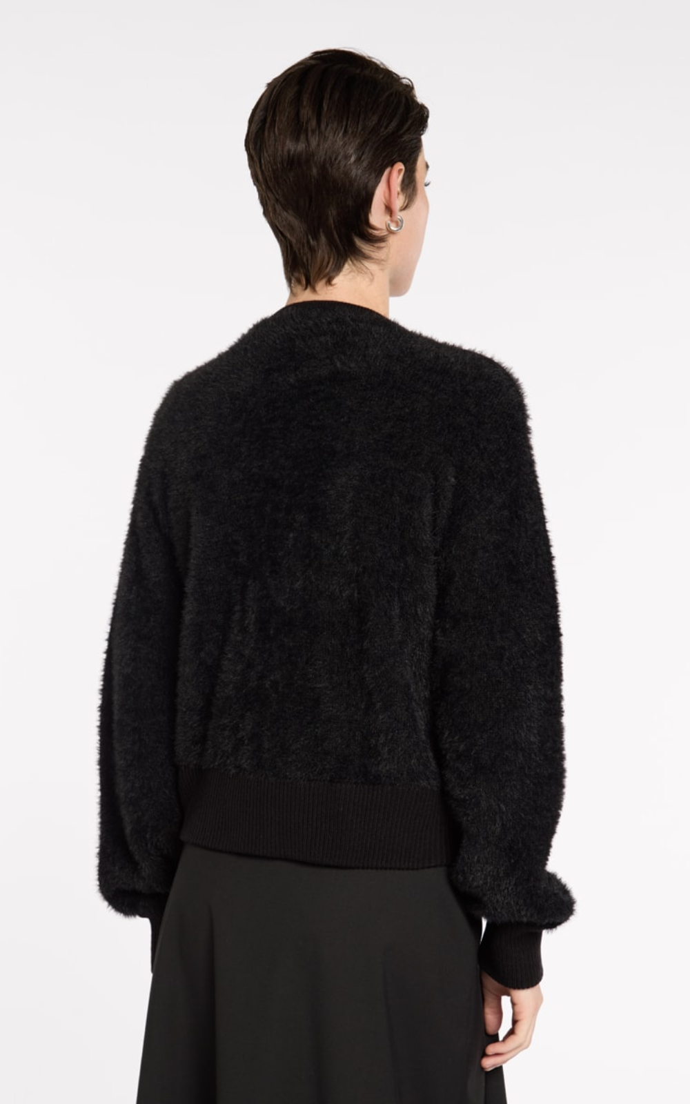Fluffy Knit Bomber product photo.