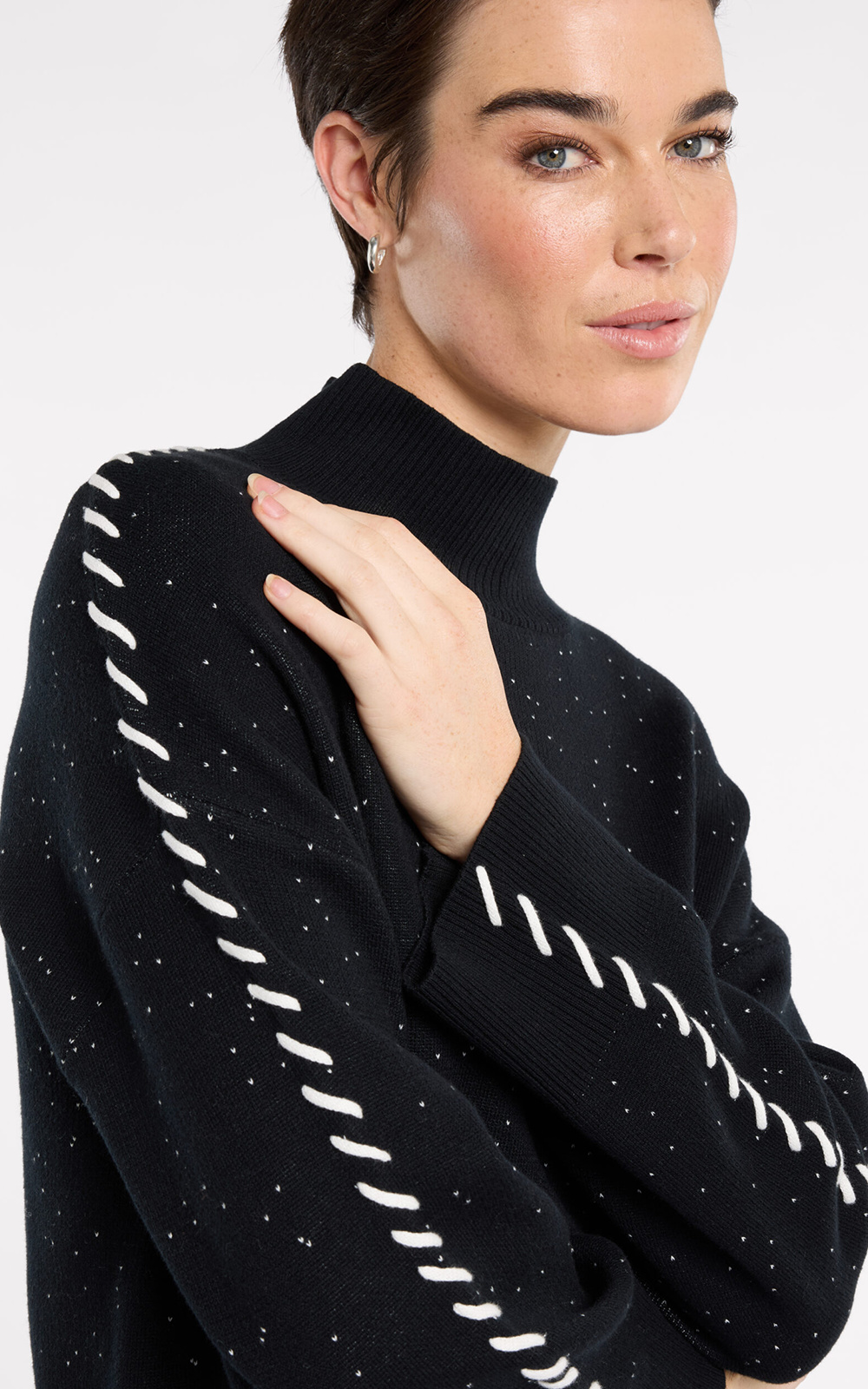 Fleck Knit Sweater product photo.