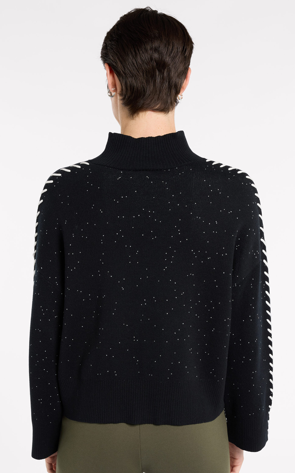 Fleck Knit Sweater product photo.