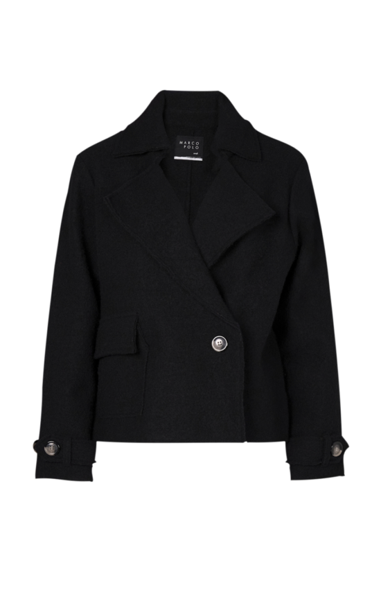 Cropped Boiled Wool Jacket  product photo.