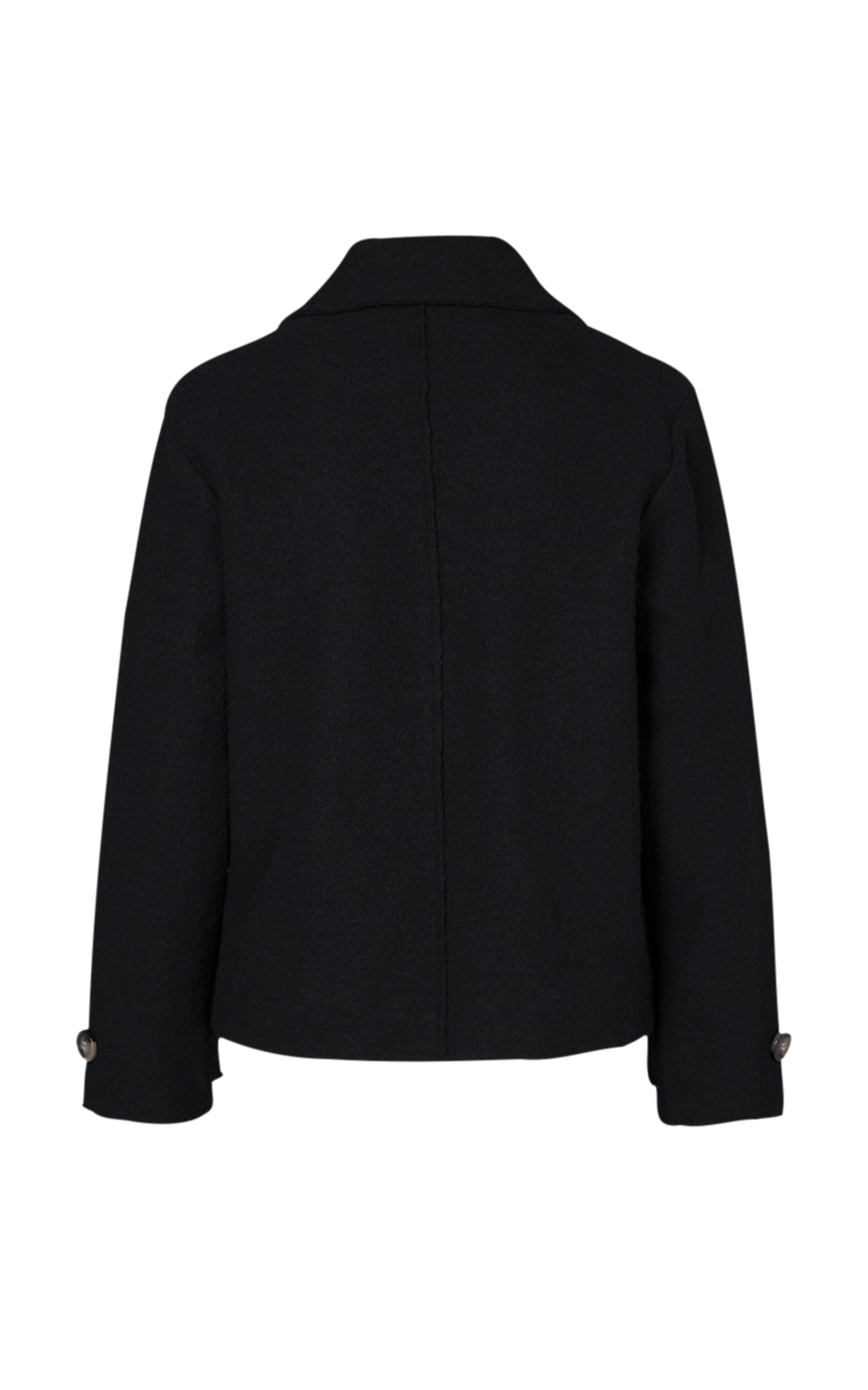 Collared Boiled Wool Coat product photo.