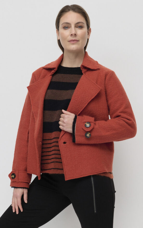 Cropped Boiled Wool Jacket  product photo.