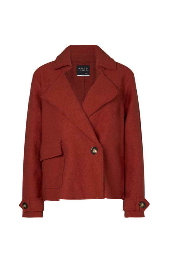 Cropped Boiled Wool Jacket  product photo.