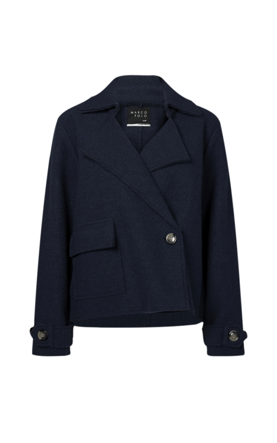 Cropped Boiled Wool Jacket  product photo.