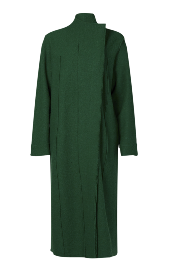 Collared Boiled Wool Coat product photo.