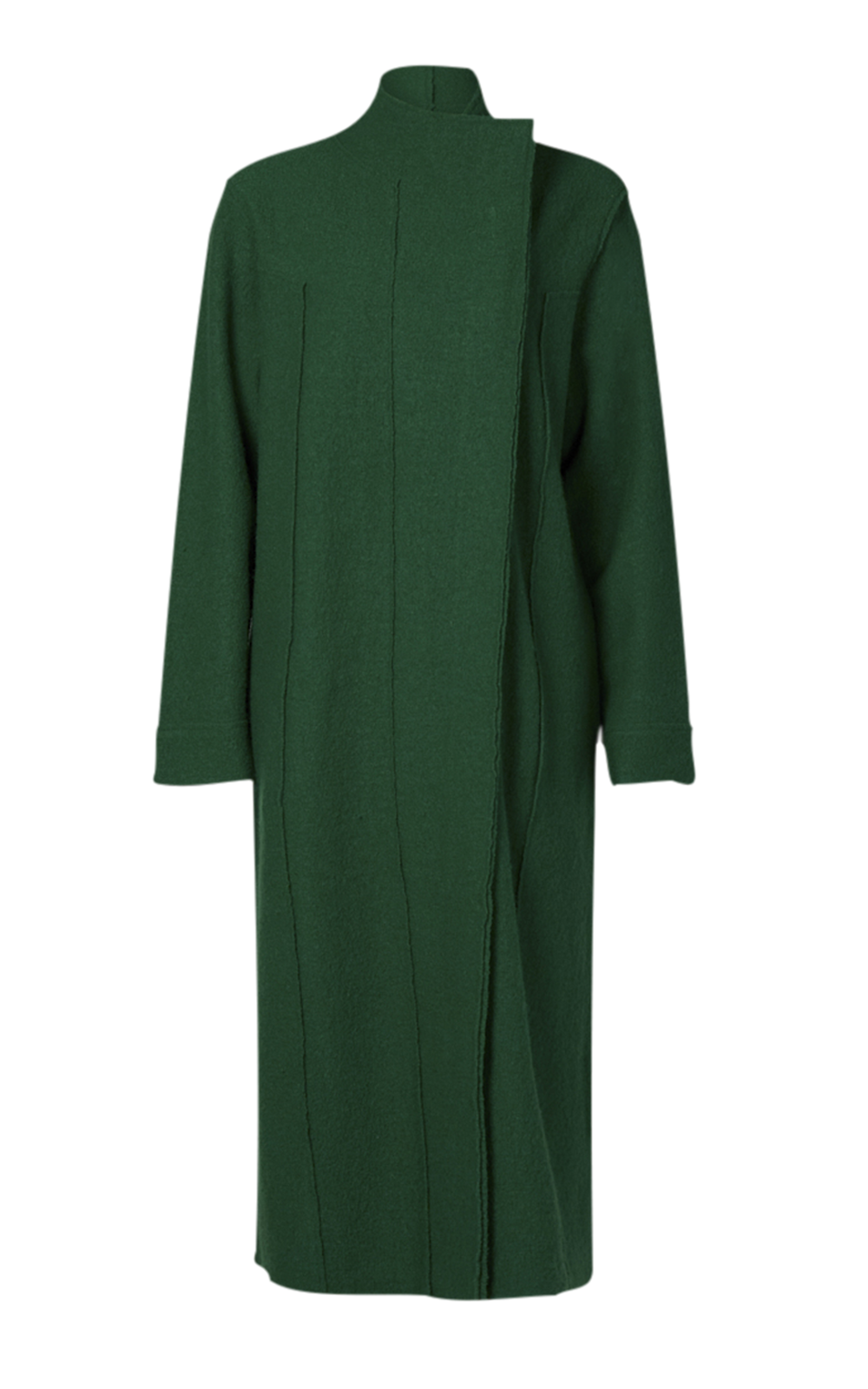 Collared Boiled Wool Coat product photo.