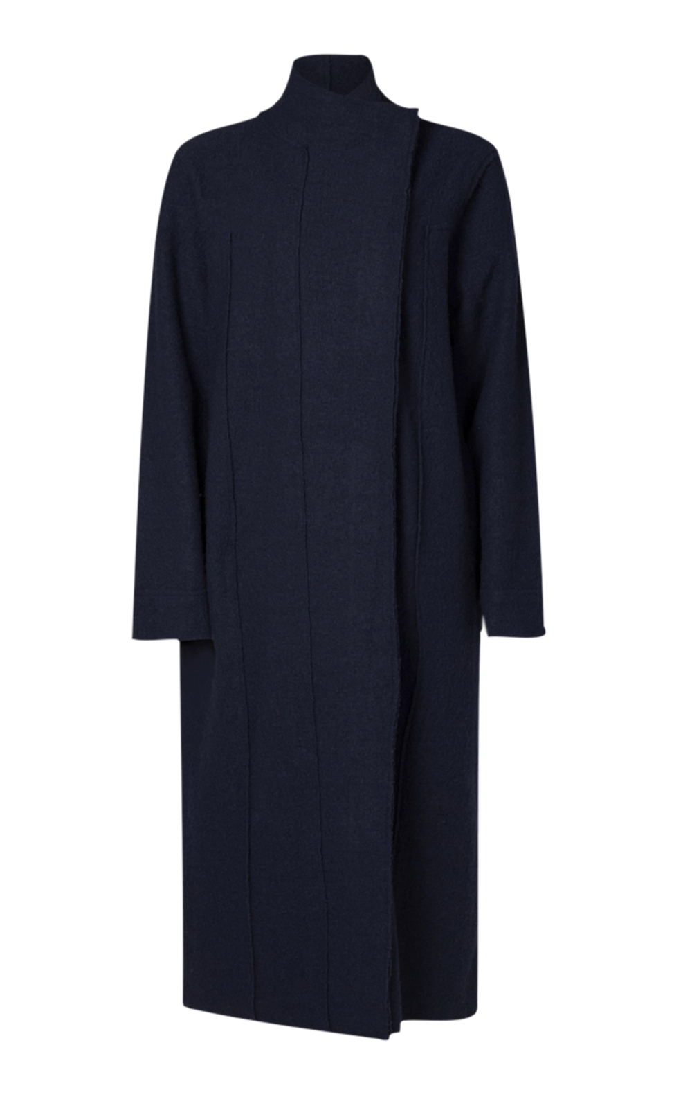 Collared Boiled Wool Coat product photo.