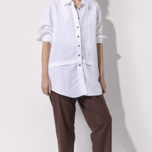 Tuck Detail Linen Overshirt