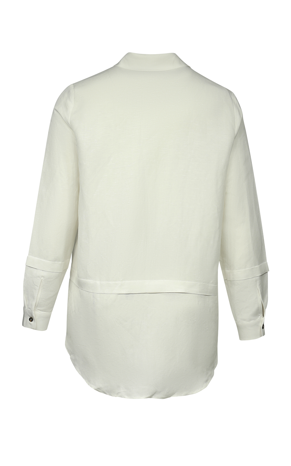 Tuck Detail Linen Overshirt product photo.