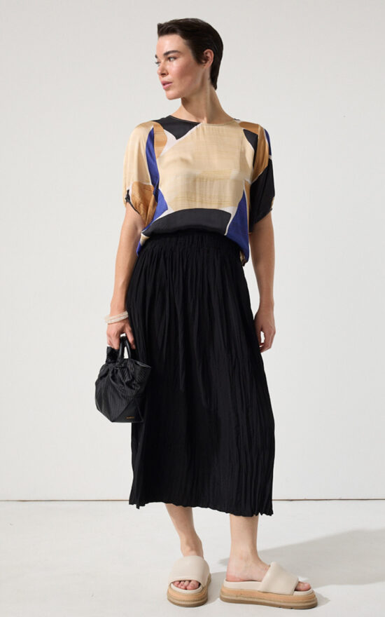 Crushed Travel Skirt product photo.
