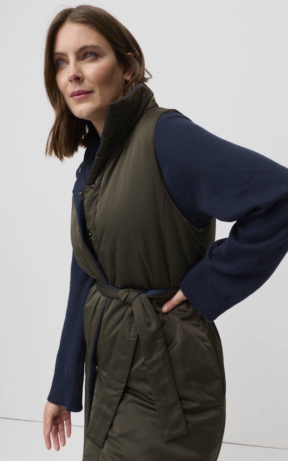 Reversible Belted Vest  product photo.