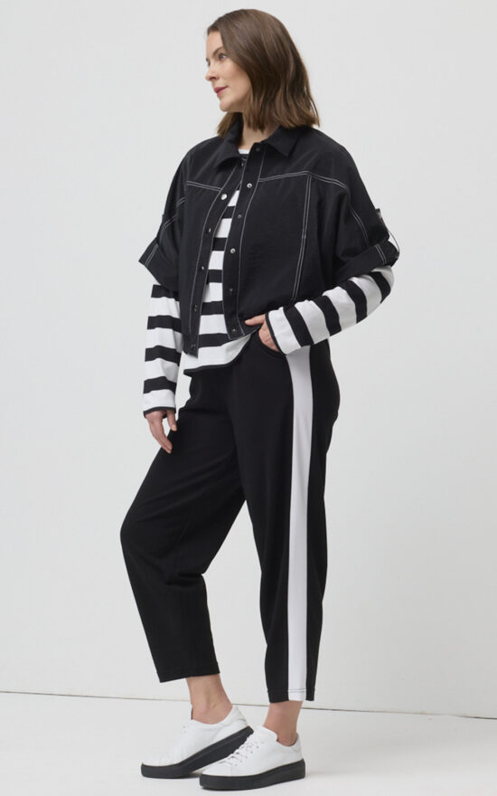 Side Stripe Ponte Jogger product photo.