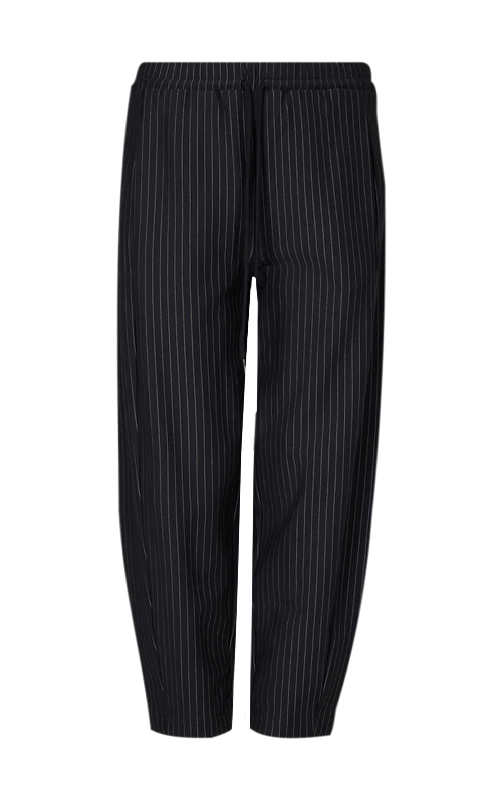 Pinstripe Ponte Barrel Pant product photo.